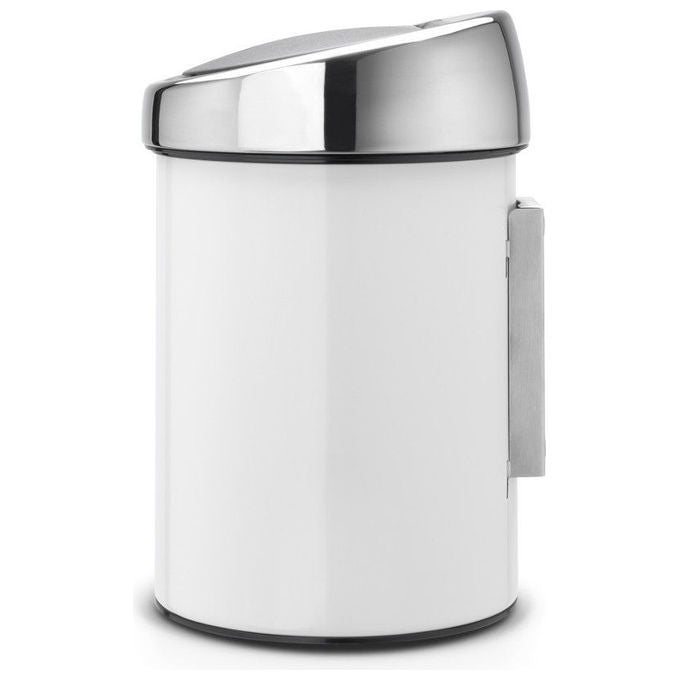 Brabantia 364488 Touch Bin Cestino Portarotoli 3 Litri Apertura Soft-touch e Montaggio a Parete colore Bianco