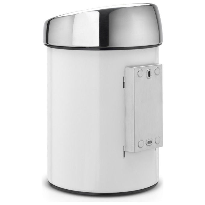 Brabantia 364488 Touch Bin Cestino Portarotoli 3 Litri Apertura Soft-touch e Montaggio a Parete colore Bianco