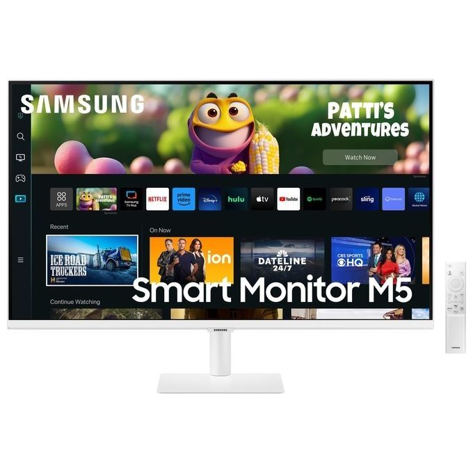[ComeNuovo] Samsung Smart Monitor M5 - M50C da 27'' Full Hd Flat Piattaforma Smart TV Tizen (Amazon Video, Netflix), Airplay, Mirroring, Altoparlanti Integrati, 2x HDMI
