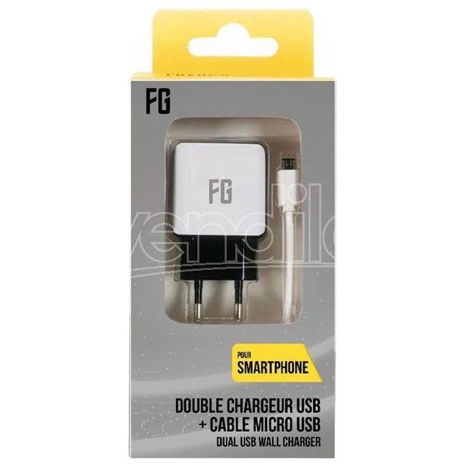 Freaks and Geeks Alimentatore Ac 2 Usb Slot con Cavo Micro Usb 1mt