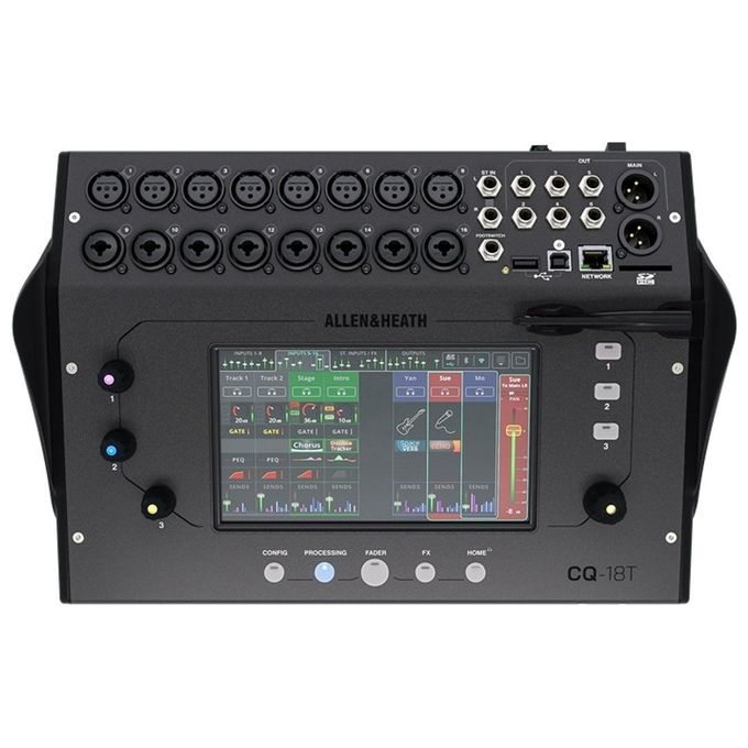 Allen and Heath CQ-18T Mixer digitale 18 canali Wi-Fi Bluetooth registrazione SD USB schermo 7'' colore Nero