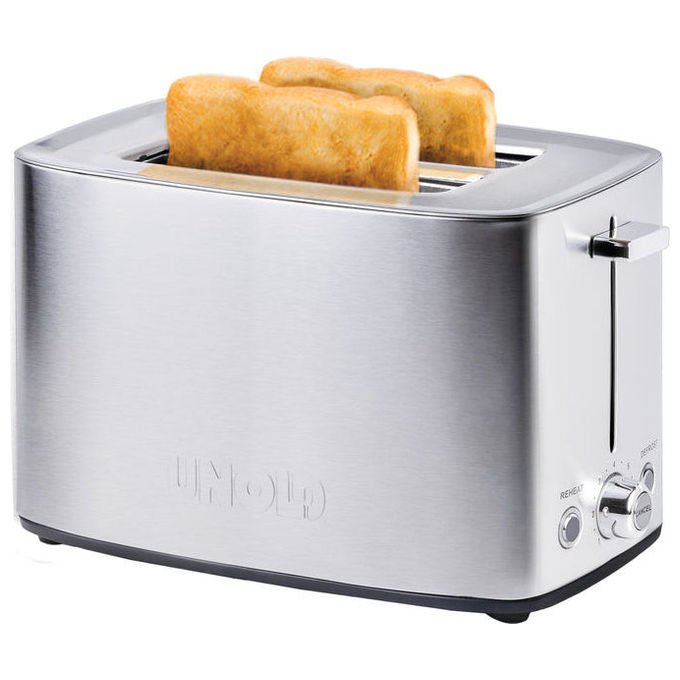 Unold 38216 Thommy Tostapane 2 fette 850 W Acciaio inox fessura extra large vassoio briciole rimovibile colore Acciaio inox