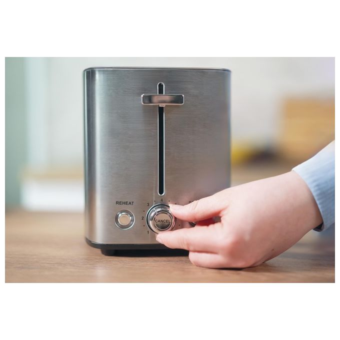 Unold 38216 Thommy Tostapane 2 fette 850 W Acciaio inox fessura extra large vassoio briciole rimovibile colore Acciaio inox