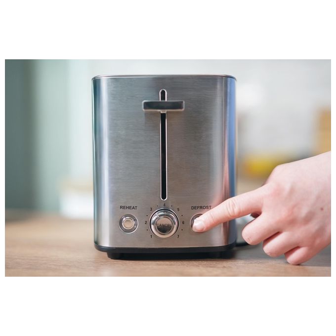 Unold 38216 Thommy Tostapane 2 fette 850 W Acciaio inox fessura extra large vassoio briciole rimovibile colore Acciaio inox