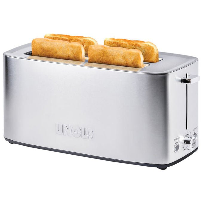 Unold 38266 Tom Tostapane 4 fette Acciaio inossidabile Funzione scongelamento Funzione riscaldamento 7 livelli tostatura Potenza 1400 W colore Acciaio inossidabile