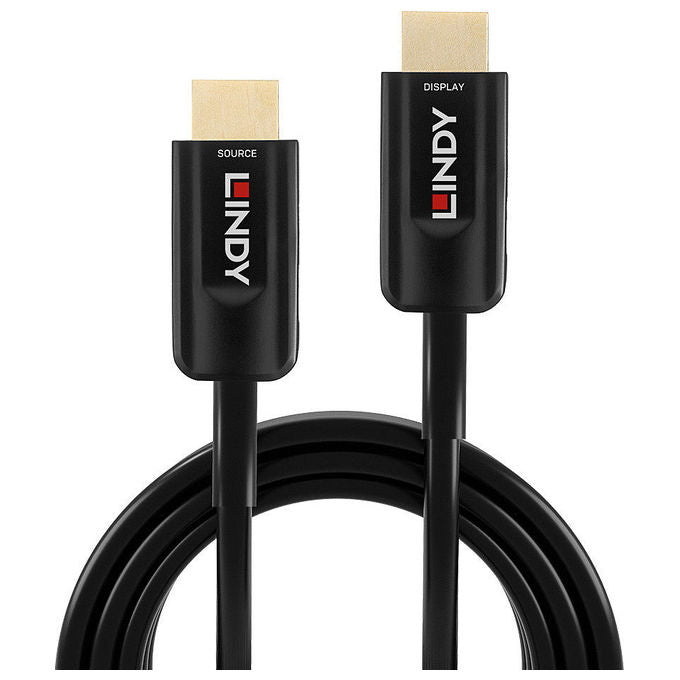 Lindy 38381 Cavo HDMI 8K60 Ultra High Speed Ibrido in Fibra 15 m HDMI 2.1 48 Gbit-s colore Nero