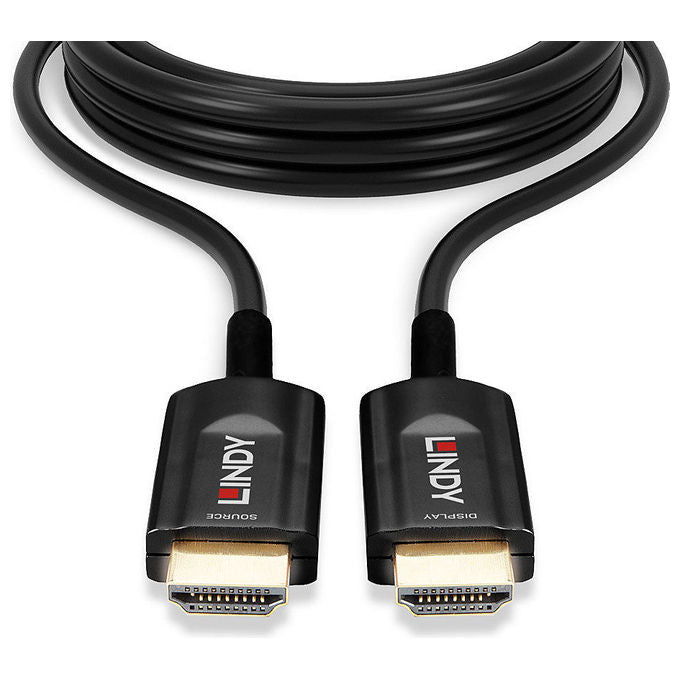 Lindy 38381 Cavo HDMI 8K60 Ultra High Speed Ibrido in Fibra 15 m HDMI 2.1 48 Gbit-s colore Nero