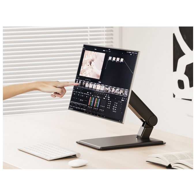 Equip 650124 Supporto per Monitor da Scrivania Compatibilita' 17''-32'' VESA 75x75 100x100 mm Regolabile Altezza e Inclinazione colore Nero