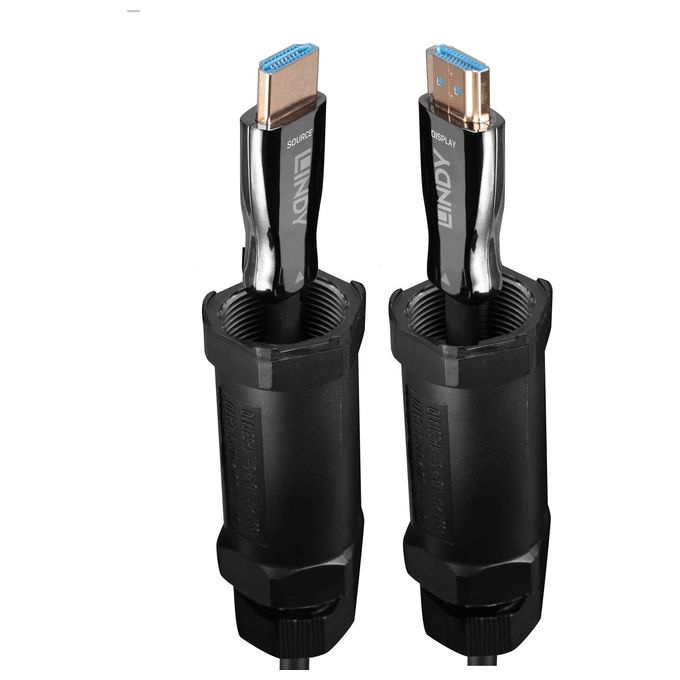 Lindy 38533 Cavo HDMI 8K60 Ibrido Fibra Ottica Schermato 100 m 48Gbps Risoluzioni fino a 8K@60Hz HDR10+ Dolby Vision colore Nero