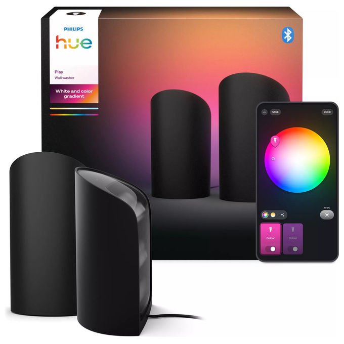 Philips by Signify 8720169385993 Hue Play wall-washer Lampada da tavolo intelligente 1035 lm 2000-6500 K Bluetooth Zigbee colore Nero