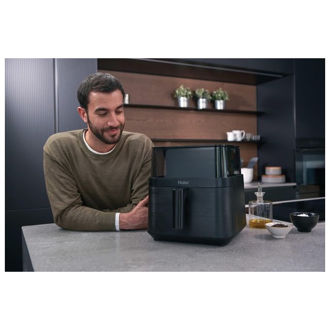 Haier 38600019 Friggitrice ad aria 7 L 1600 W 8 programmi Display Touch colore Nero