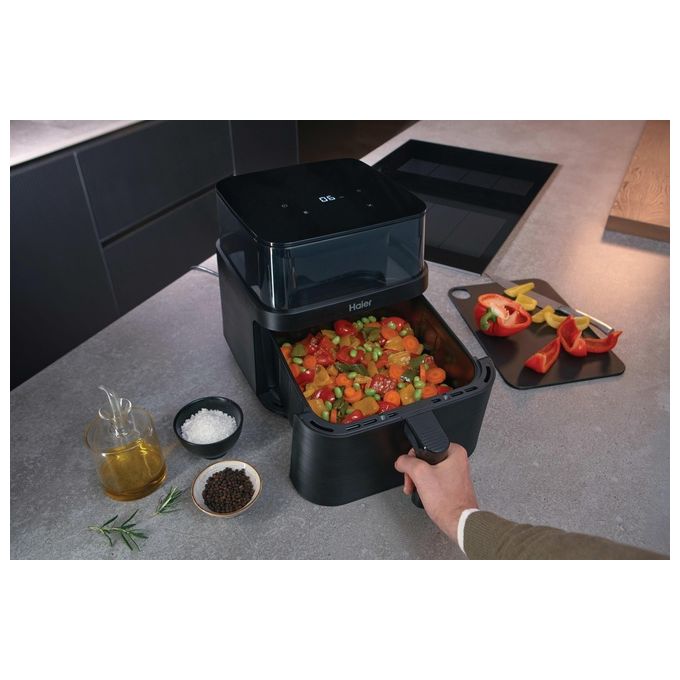 Haier 38600019 Friggitrice ad aria 7 L 1600 W 8 programmi Display Touch colore Nero
