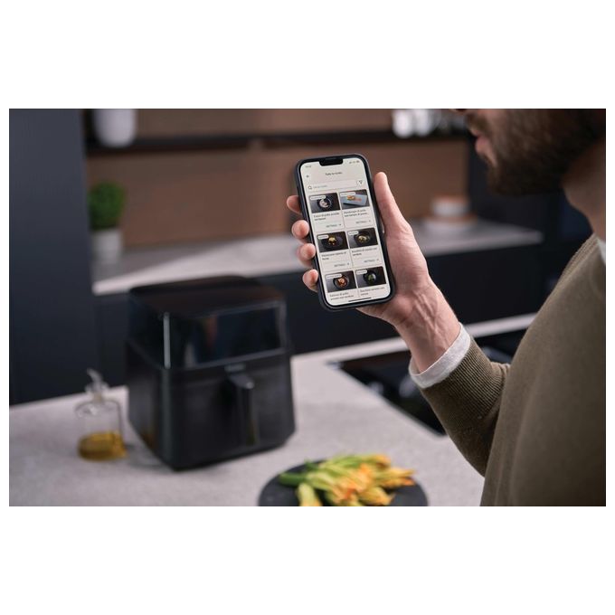 Haier 38600019 Friggitrice ad aria 7 L 1600 W 8 programmi Display Touch colore Nero