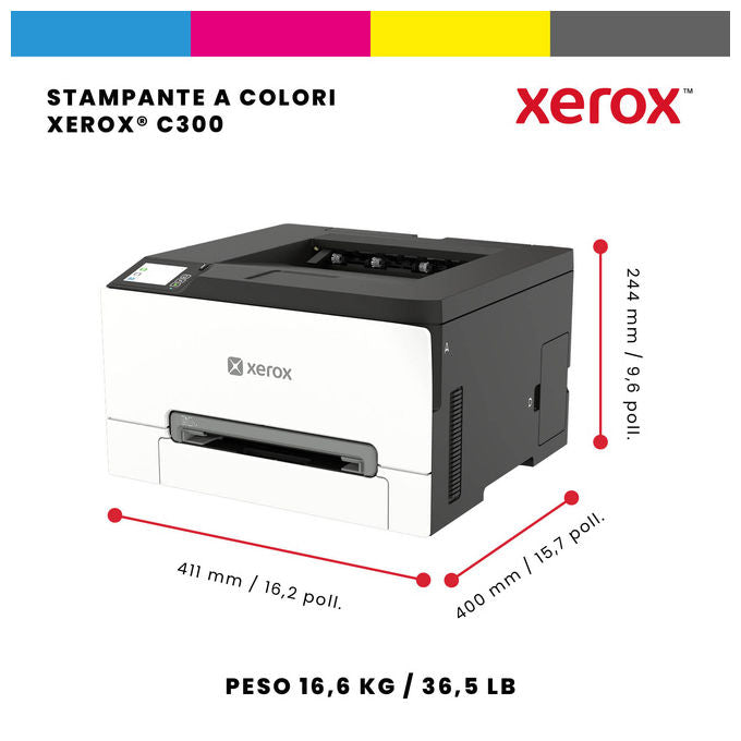 Xerox C300V_EU C300 Stampante Laser A Colori 30 ppm 2400 x 600 DPI Wi-Fi colore Bianco