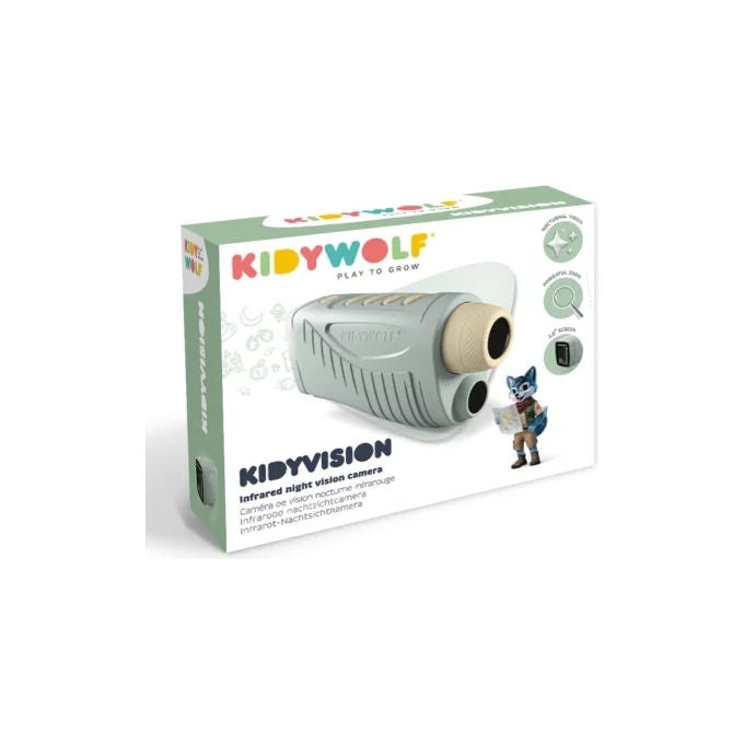 Kidywolf KIDYVISION Camera con Visione Notturna fino a 70 metri Risoluzione 8 MP Registrazione Video e Foto Schermo Integrato USB-C colore Nero