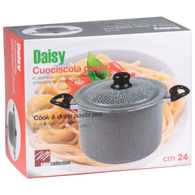 Pentola cuoci scola Dasy Diam 24 in alluminio grigio no induzione