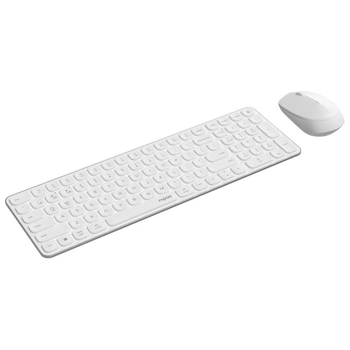 Rapoo 9310M SLIM MULTIMODE COMBO WHITE Tastiera e Mouse Wireless Bluetooth Versione Italiana Bianco