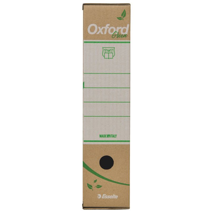 Esselte 397850504 OXFORD GREEN SMART Buste a Perforazione Universale 100% Riciclate Formato 22x30 cm con Banda 11 Fori colore Verde