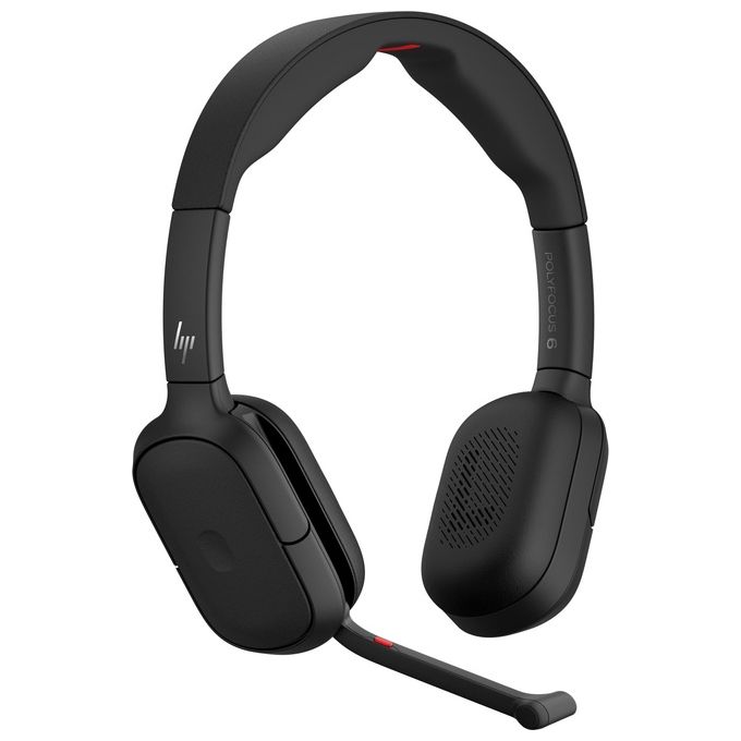 HP Poly C56XXAA Focus 625 Headset + Wireless Charge Stand Cancellazione Rumore Attiva Audio Nitido Compatibile Windows Mac ChromeOS Android iOS Nero