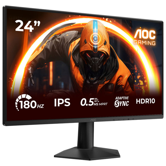 AOC 24G50F Monitor PC 24'' Full HD 1920x1080 Pixel IPS 180 Hz 0,5 ms MPRT NVIDIA G-SYNC colore Nero