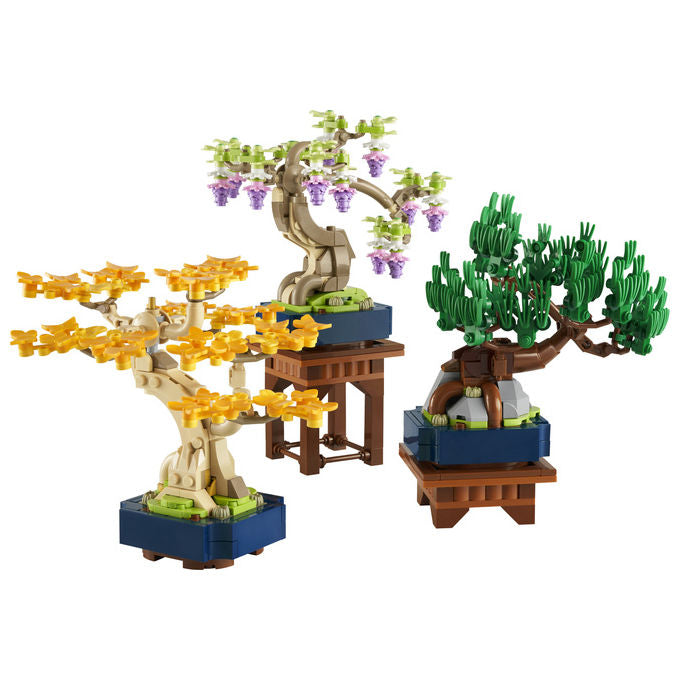 Lego 10373 Botanicals Mini Bonsai Set da Costruzione 3 Piante Artificiali con Foglie Intercambiabili e 2 Espositori colore Multicolore