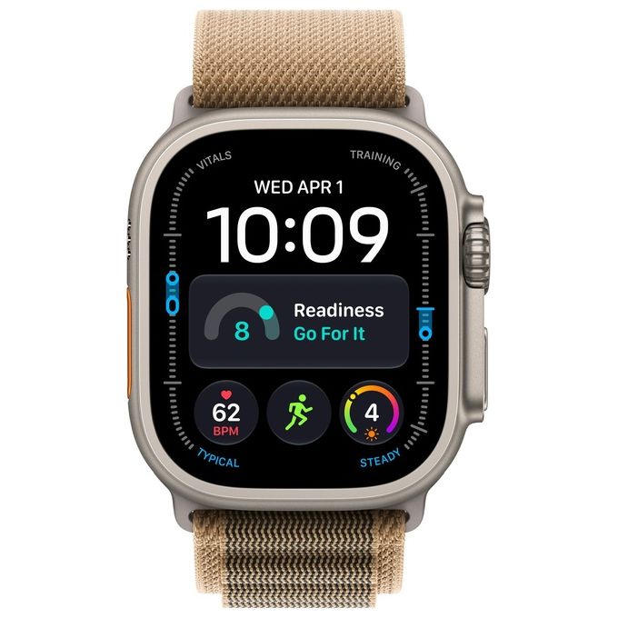 Apple MJAF4QL-A Apple Watch Ultra 4 GPS + Cellular Cassa 49 mm in Titanio con Cinturino Alpine Loop Duna colore Beige