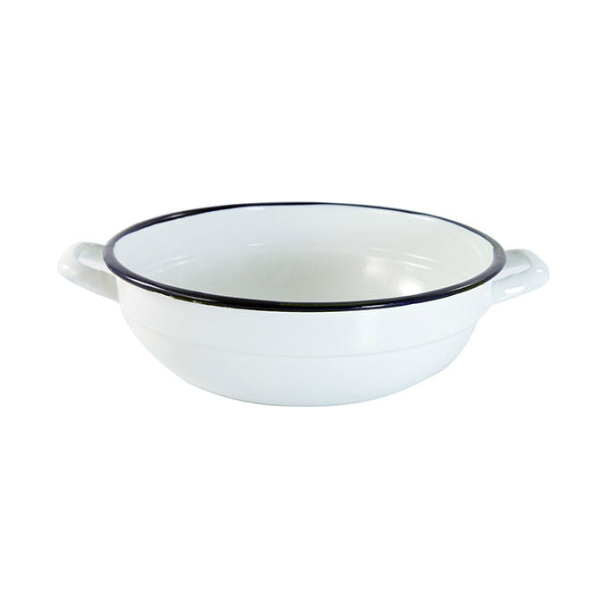Kaufgut 012261 Tegame 2 Manici Smalto 28cm Bianco-Blu