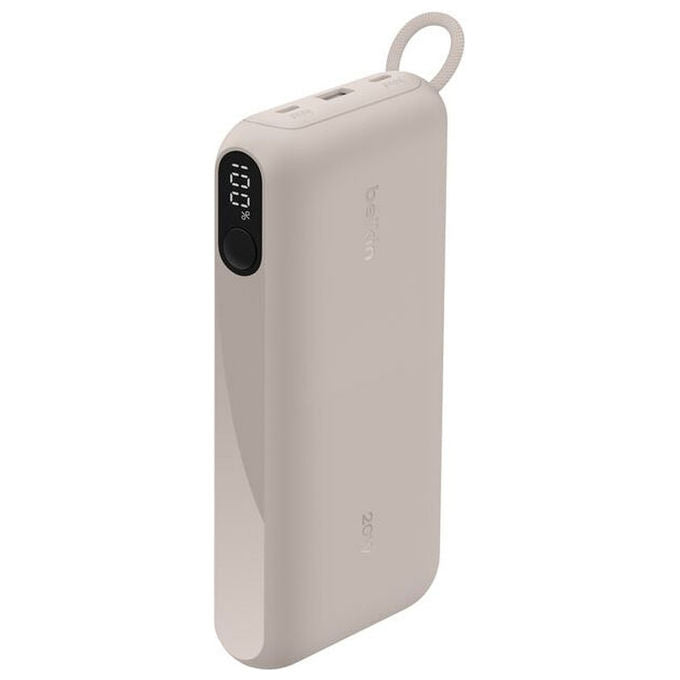 Belkin BPB030HQSA BoostCharge Powerbank 20000mAh PD45W con Display USB-C e USB-A integrato colore Sabbia