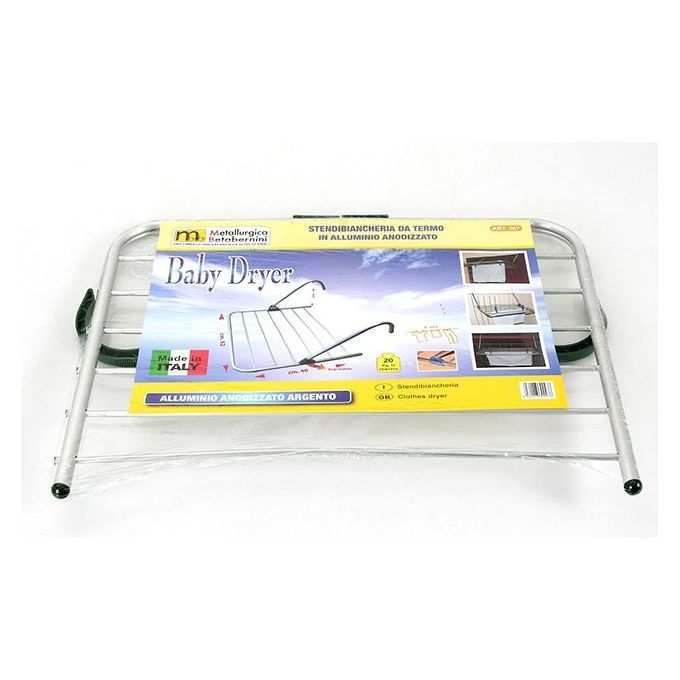 Betabernini Stendibiancheria da balcone in alluminio Radiatore 6 fili per utilizzo domestico funzionale e resistente