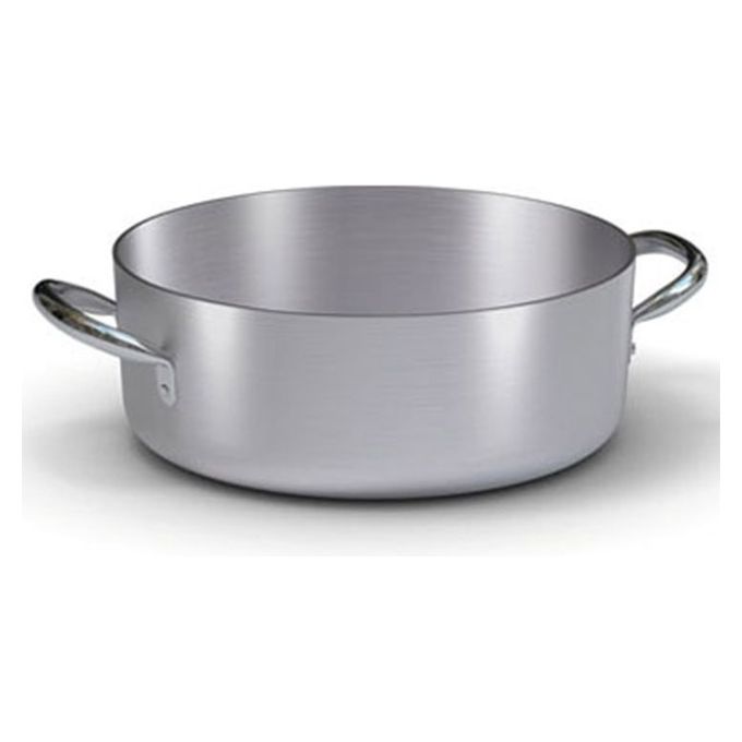 Casseruola bassa in alluminio professionale con 2 manici cm 45