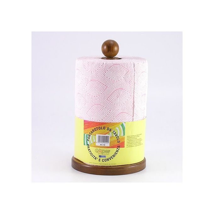 Portarotolone in legno chiaro e scuro
