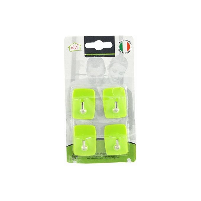 3C CASA 4 Ganci Vivi Color per Appendiabiti e Attaccapanni Ideali per Arredare con Stile e Colore