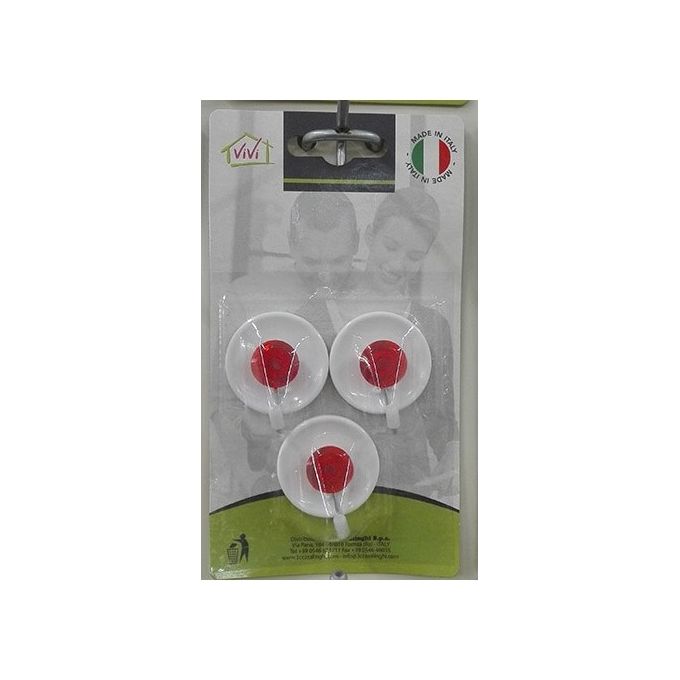 3 Ganci bicolore tondi in plastica Vivi