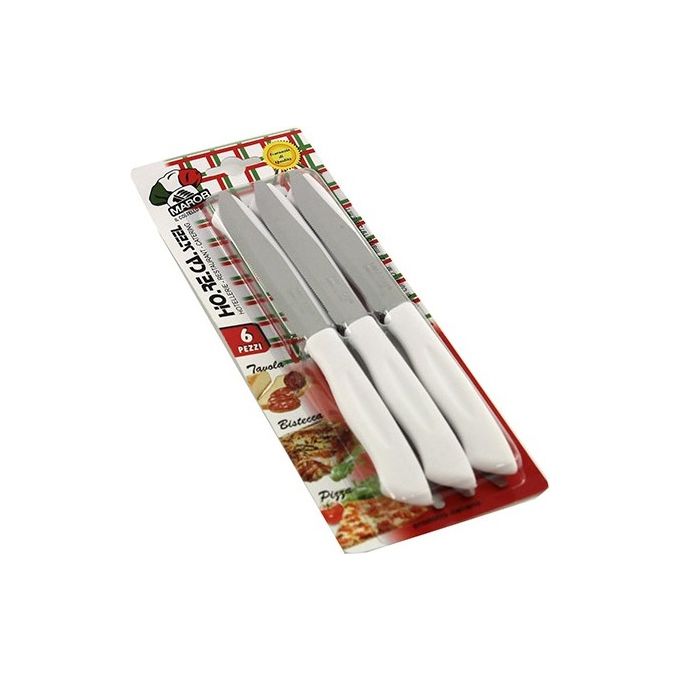 6 Coltelli da bistecca dentati 11,5 bianco