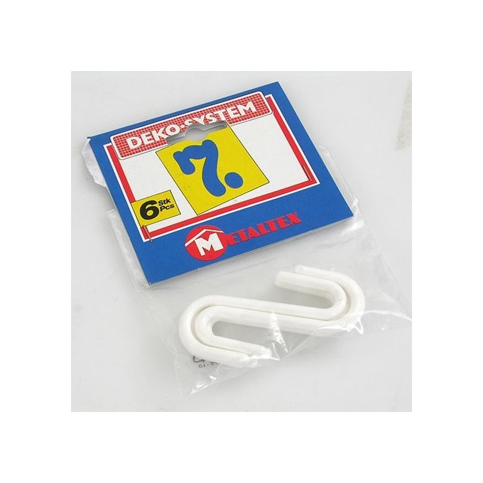 Set 6 Ganci in plastica bianca