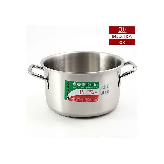 Casseruola alta con 2 manici in acciaio inox Tender Cm.24