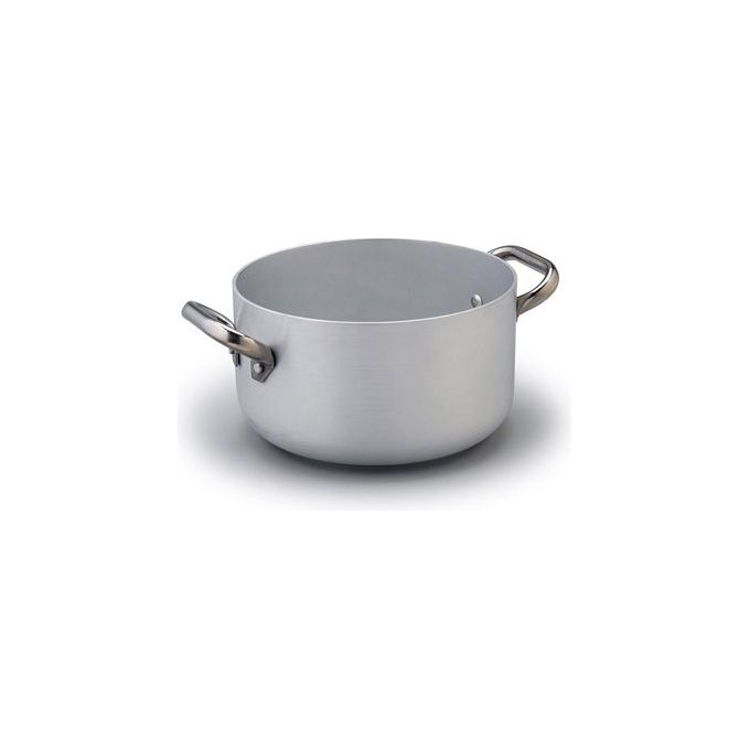 Agnelli Casseruola alta in alluminio per induzione con 2 manici 28 cm
