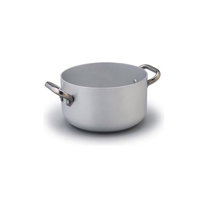 Agnelli Casseruola alta in alluminio per induzione con 2 manici 32 cm