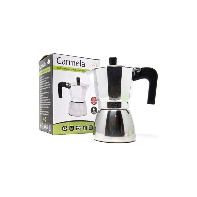 Caffettiera per piano ad induzione 6 tazze in acciaio Inox Carmela