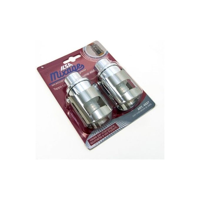 ILSA 2 Tappi Champagne in silicone per una chiusura ermetica delle bottiglie di spumante per preservarne freschezza e aroma