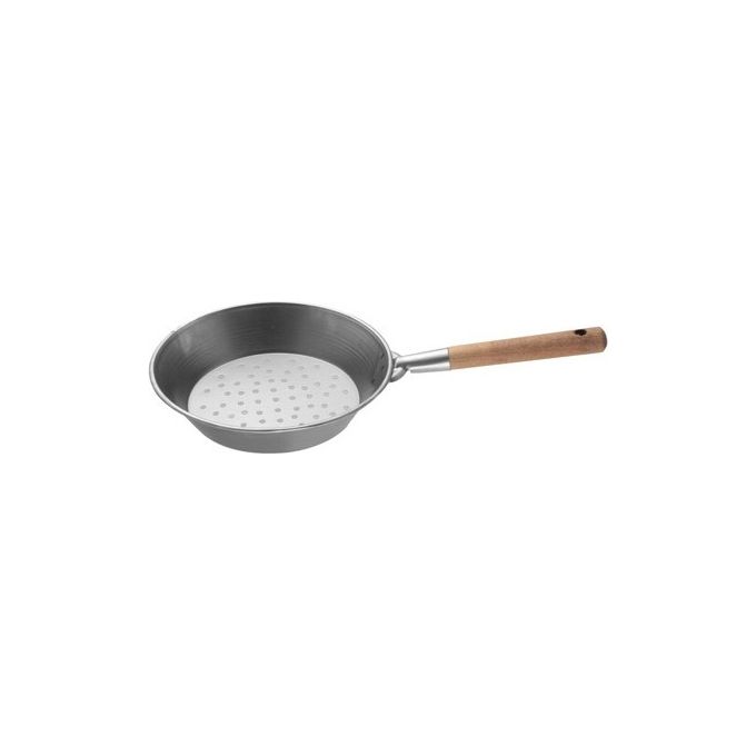 Padella per Castagne caldarroste in ferro con manico in legno Cm. 27