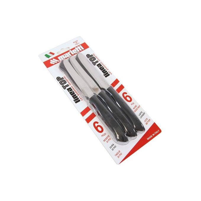 6 Coltelli da tavola dentati 11 Nero