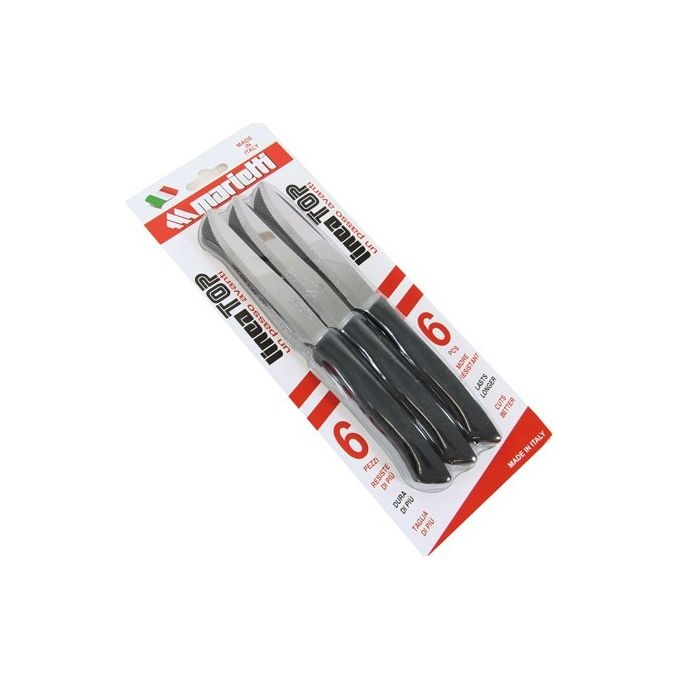 6 Coltelli da bistecca dentati 11,5 Nero