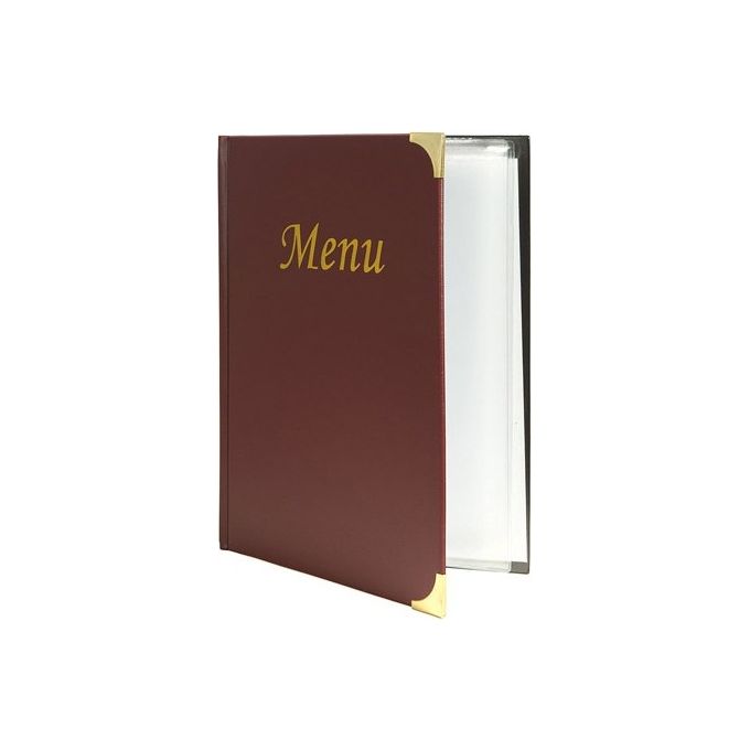 Portamenu A4 Basic Bordeaux con scritta MENU in oro