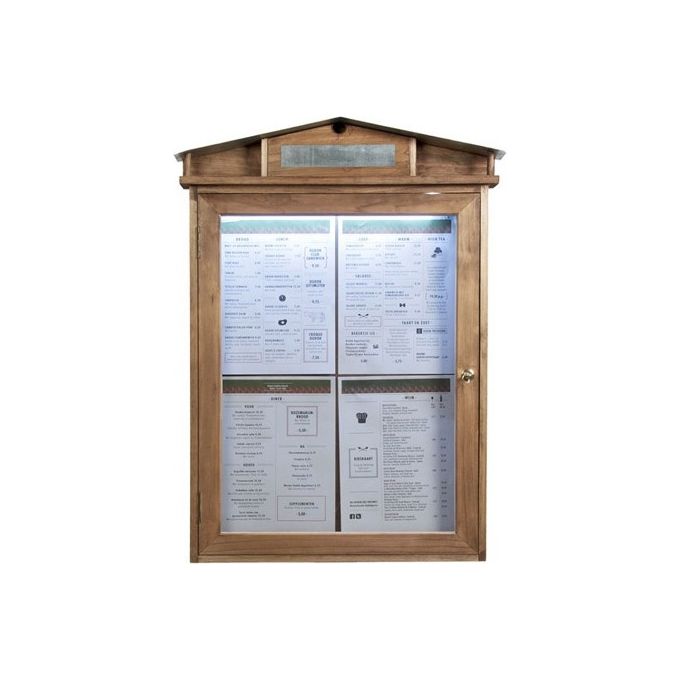 Espositore in legno rustico con luce a Led