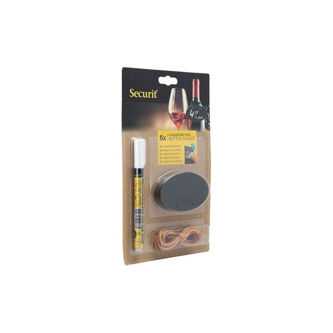 Set 6 Etichette ovali Con Pennarello Bianco