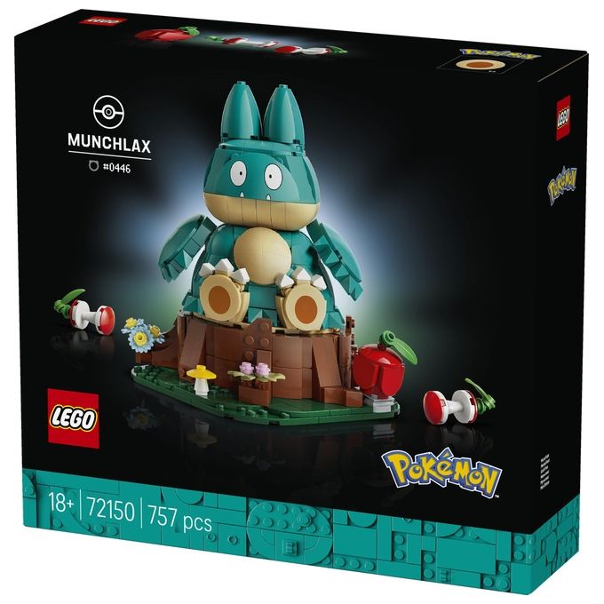 Lego 72150 Set da Costruzione Pokémon Munchlax 757 Pezzi Altezza 18 cm colore Multicolore