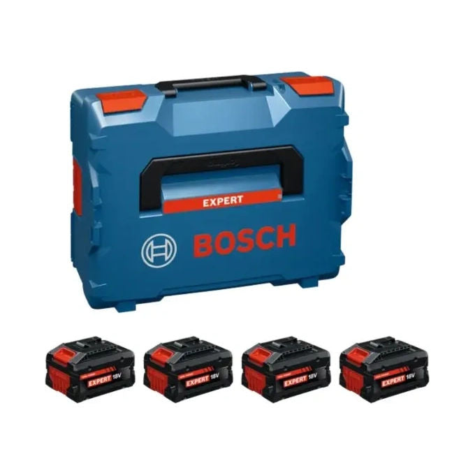 Bosch 1600A0373H Pack Batterie e Alimentazione 18 V 5,5 Ah 4 batterie Ioni di litio COOLPACK 2.0 compatibile Sistema Bosch Professional 18V e AMPShare colore Nero
