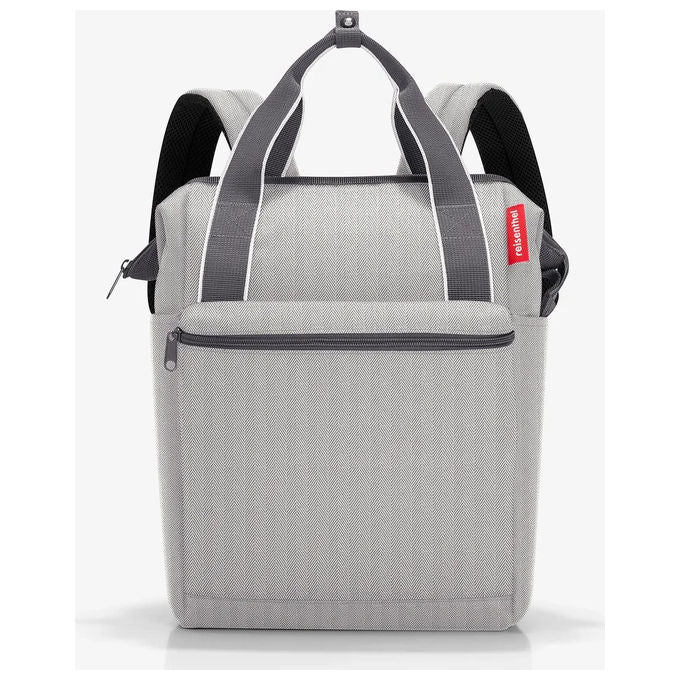 Reisenthel Allrounder R Herringbone grey Plecak 12 L z poliestru z wieloma kieszeniami i regulowanymi szelkami kolor Szary