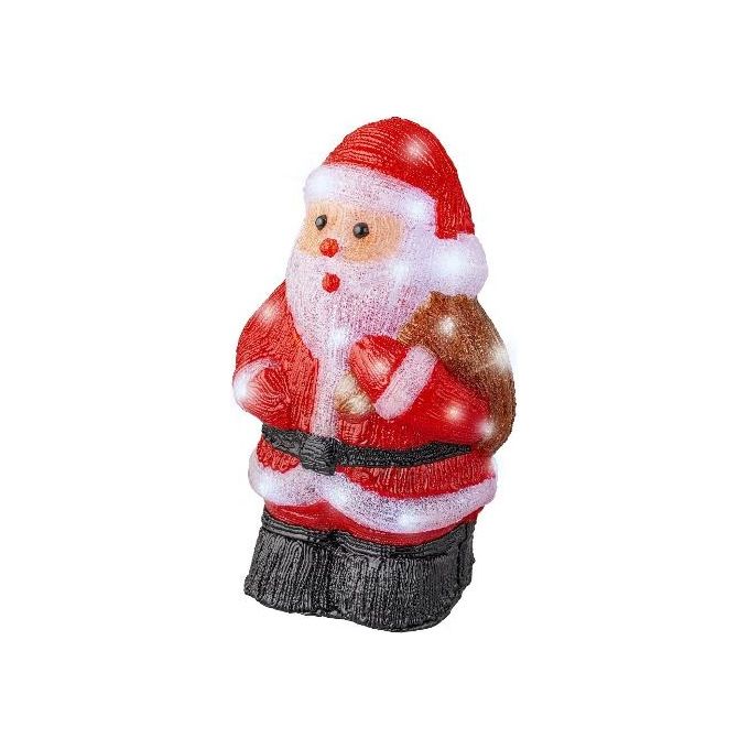 Lumineo 481166 Carretto di Babbo Natale LED Waterspinner con Movimento e Glitter colore Rosso